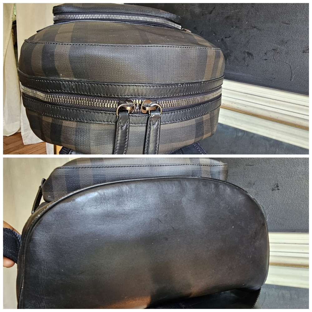 Burberry Marden Backpack London Check Coated Canvas with Leather - Picture 7 of 10
